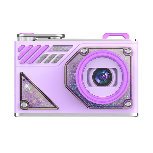 Glitter Sand Design 64MP HD Digital Camera with LED Fill Light & Auto Focus(purple)