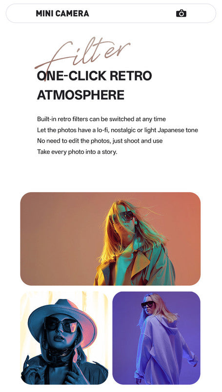 Mini Retro Keychain Camera - 48MP Photos, 1080P HD Video with Built-in Filters & Flash(green)