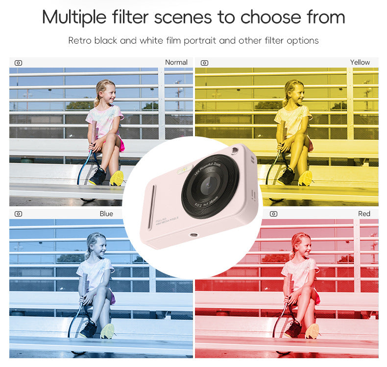 48MP Digital Camera with 16x Zoom & AF Autofocus - Full HD Vlogging Camera for Beginners & Kids(White)
