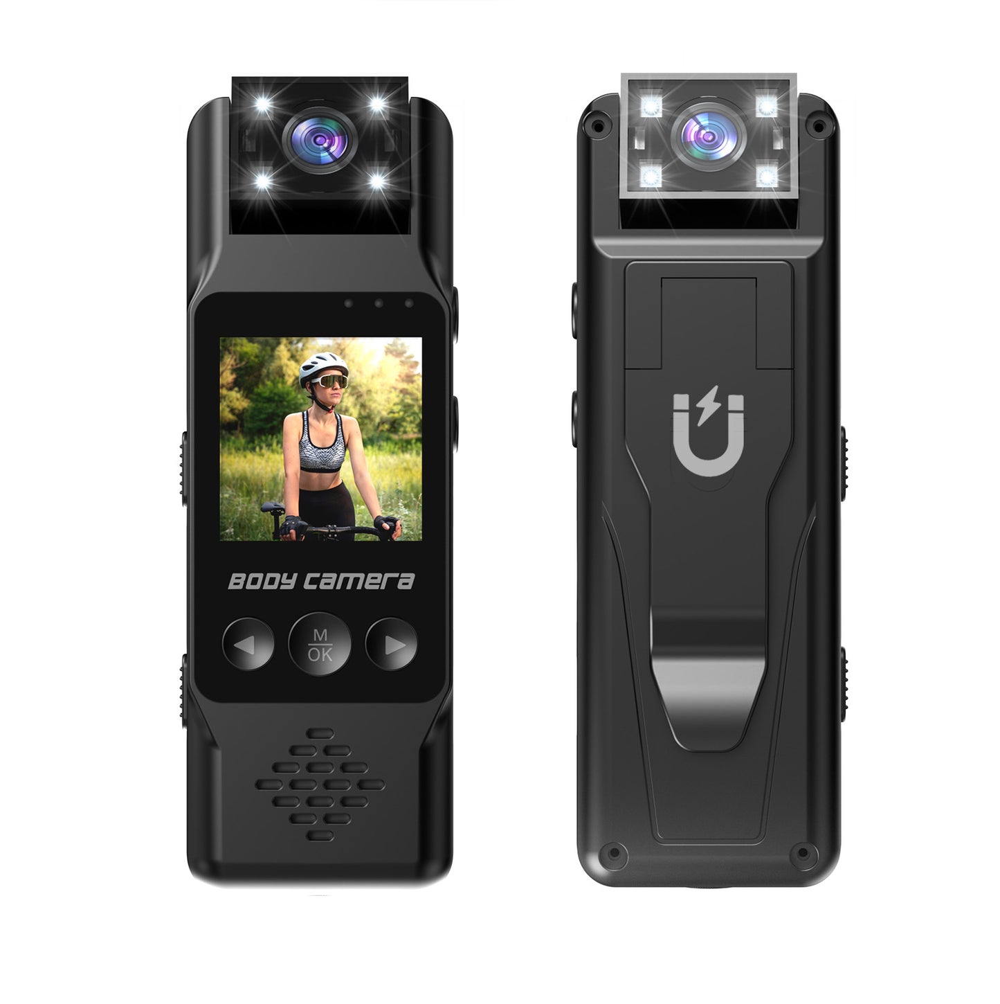 Mini Body Camera with 180 Rotatable Lens, Night Vision & Motion Detection - 1.3 Screen 1200mAh Battery(black)"