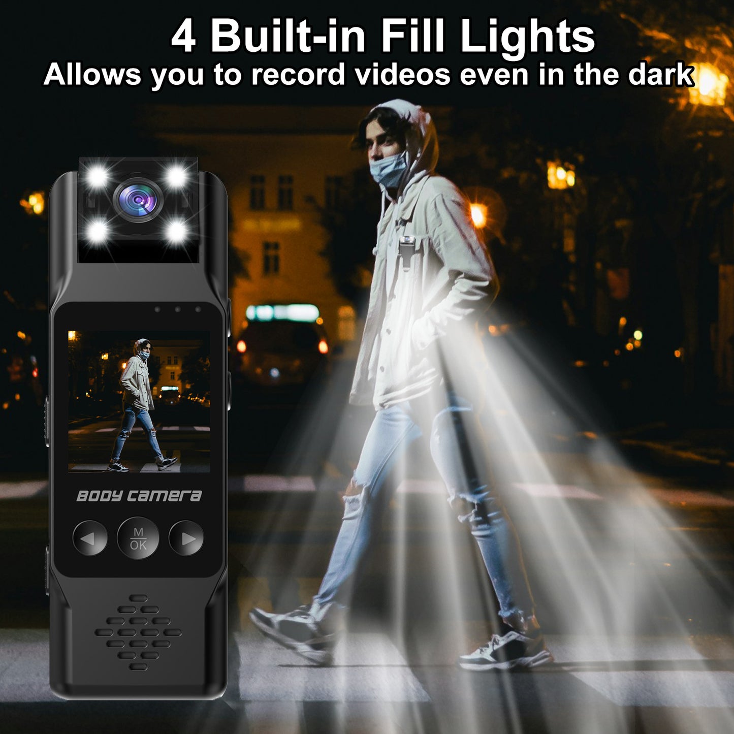 Mini Body Camera with 180 Rotatable Lens, Night Vision & Motion Detection - 1.3 Screen 1200mAh Battery(black)"