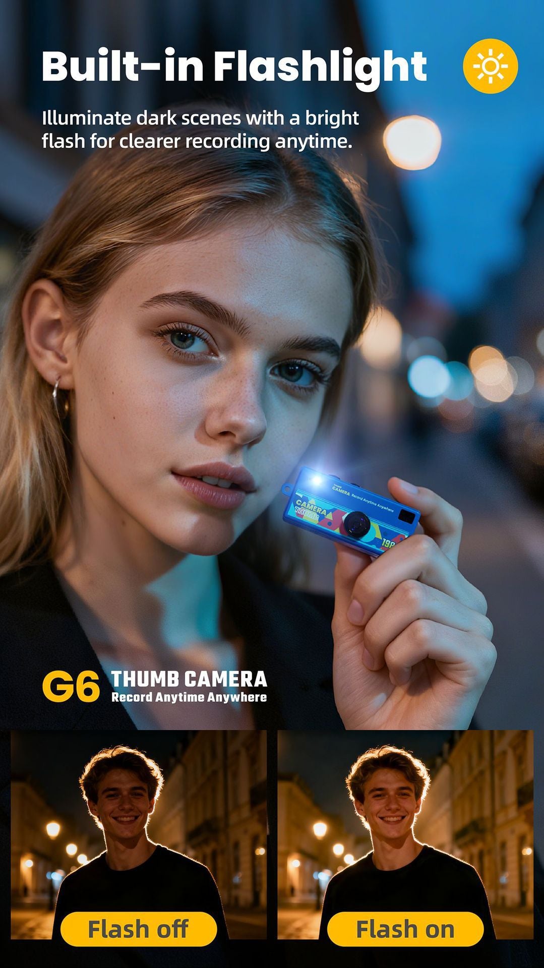 G6 Black Ultra-Mini Thumb Camera with 32GB Card, Card Reader & Adapter - HD Instant Pocket-Sized Action Cam for Students & Kids