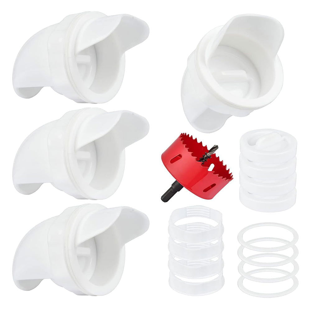 Waterproof No Waste DIY Chicken Feeders Gravity Feed Kit for Buckets, Boxes, Tanks - SEKSI