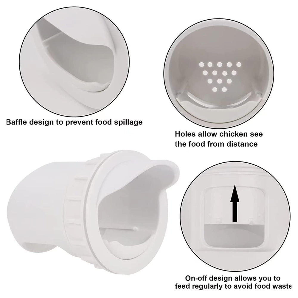 Waterproof No Waste DIY Chicken Feeders Gravity Feed Kit for Buckets, Boxes, Tanks - SEKSI