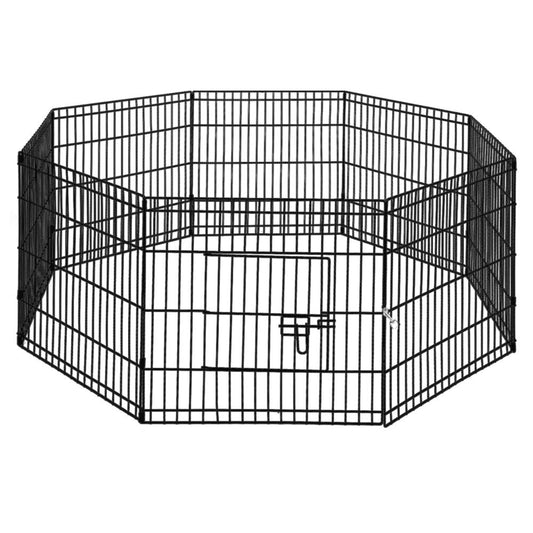 i.Pet 24" 8 Panel Dog Playpen Pet Fence Exercise Cage Enclosure Play Pen - SEKSI