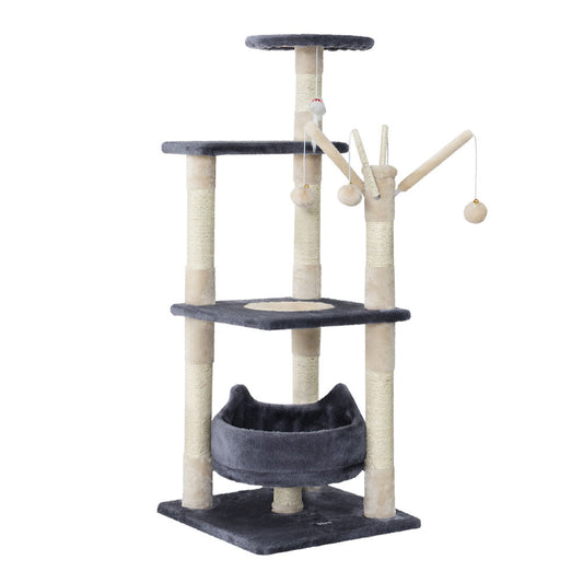 i.Pet Cat Tree 110cm Tower Scratching Post Scratcher Wood Condo House Bed Toys - SEKSI