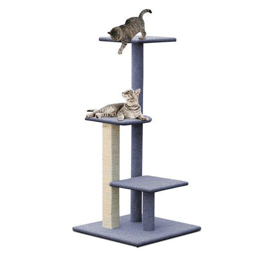 i.Pet Cat Tree 124cm Scratching Post Tower Scratcher Trees Wood Condo Board - SEKSI