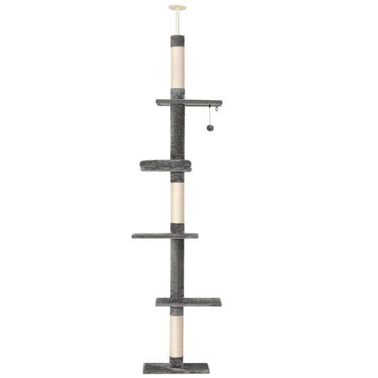 i.Pet Cat Tree 290cm Tower Scratching Post Scratcher Floor to Ceiling Cats Bed - SEKSI