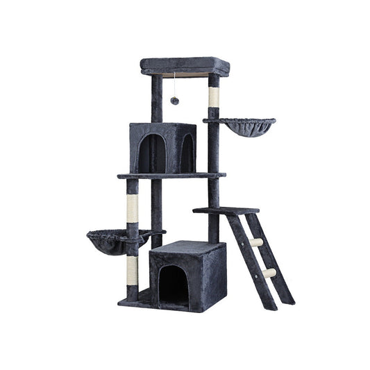 i.Pet Cat Tree Tower Scratching Post Scratcher 138cm Trees Condo House Grey - SEKSI