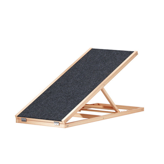 i.Pet Dog Ramp 100cm Adjustable Height Wooden Steps Stairs For Bed Sofa Car Foldable - SEKSI