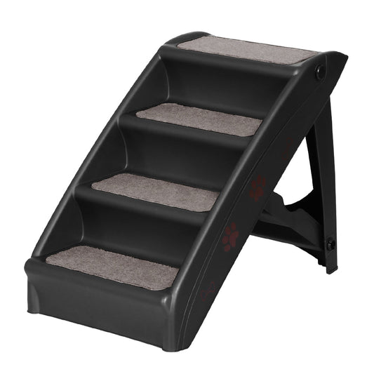 i.Pet Dog Ramp Steps For Bed Sofa Car Pet Stairs Ladder Portable Foldable Black - SEKSI