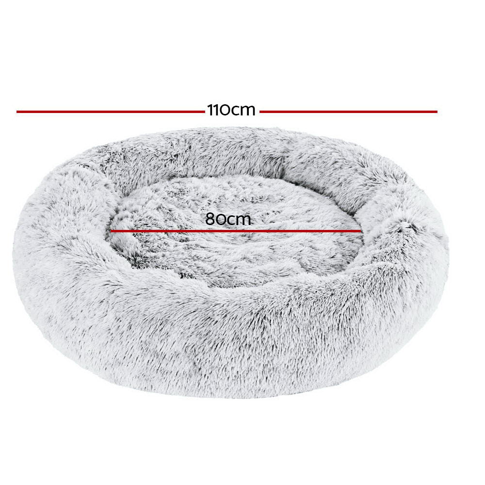 i.Pet Pet Bed Dog Cat 110cm Calming Extra Large Soft Plush Light Charcoal - SEKSI