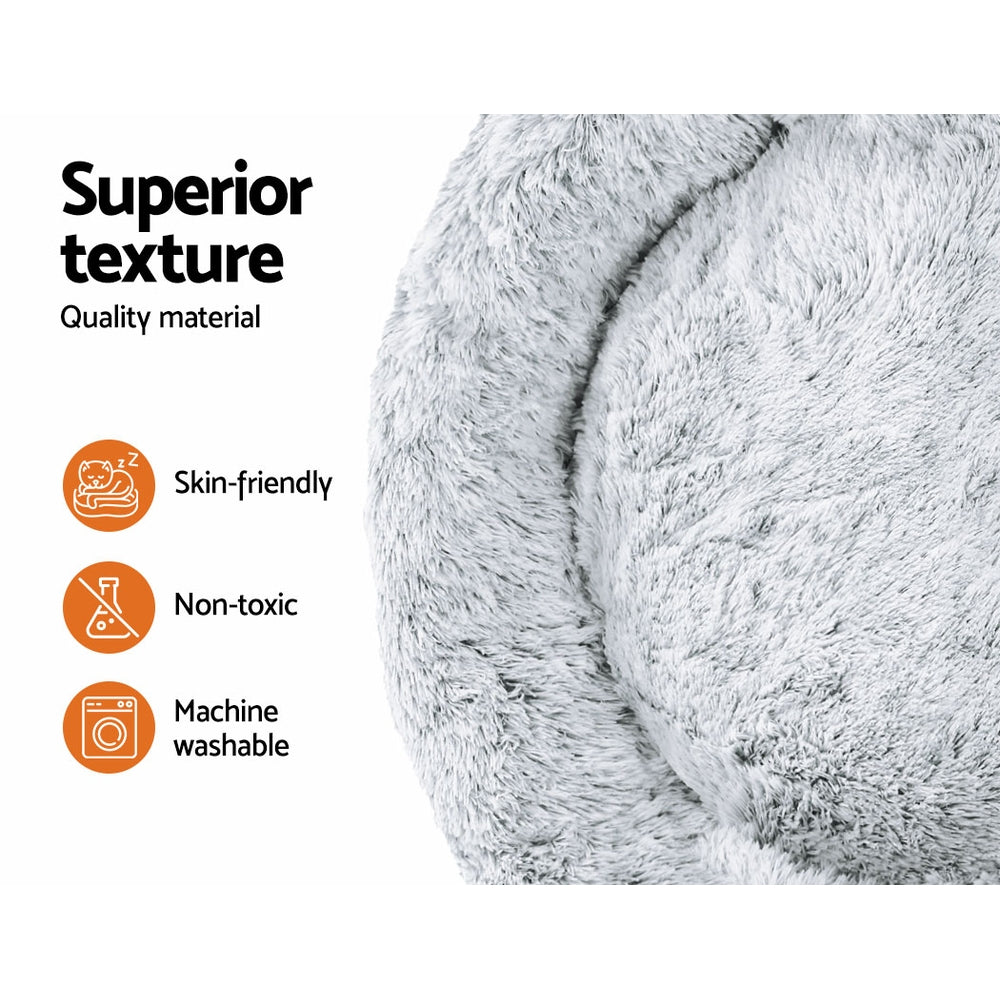 i.Pet Pet Bed Dog Cat 110cm Calming Extra Large Soft Plush Light Charcoal - SEKSI