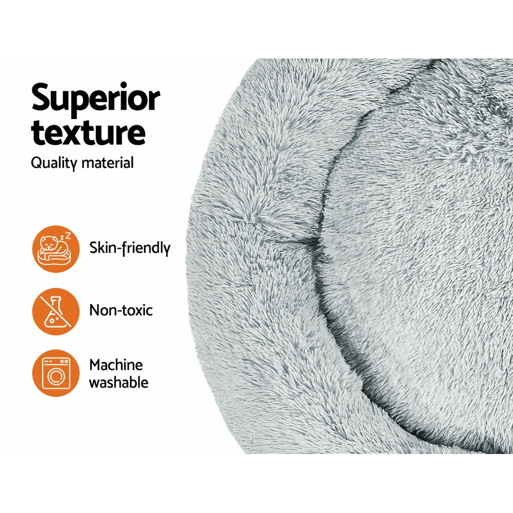 i.Pet Pet Bed Dog Cat 110cm Calming Extra Large Soft Plush Light Grey - SEKSI