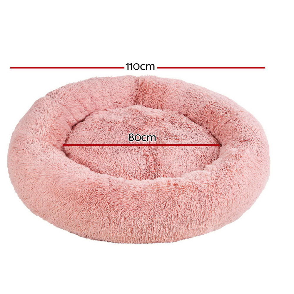 i.Pet Pet Bed Dog Cat 110cm Calming Extra Large Soft Plush Pink - SEKSI