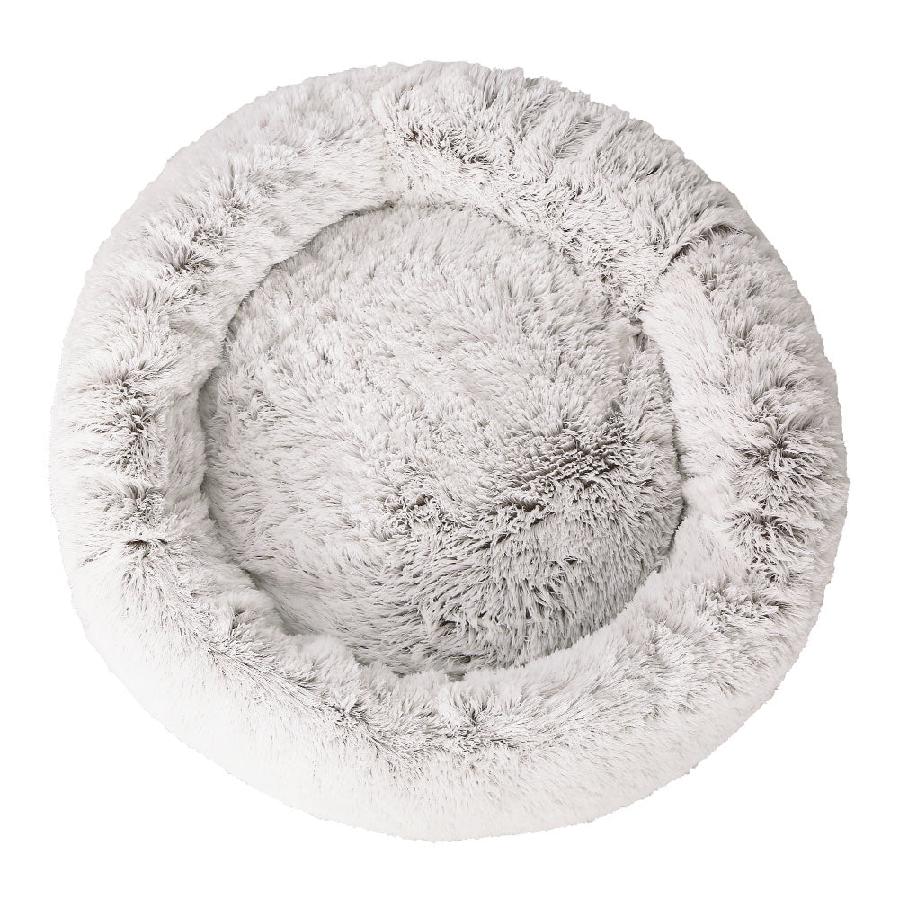 i.Pet Pet Bed Dog Cat 110cm Calming Extra Large Soft Plush White Brown - SEKSI