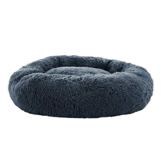 i.Pet Pet Bed Dog Cat 90cm Large Calming Soft Plush Bed Dark Grey - SEKSI