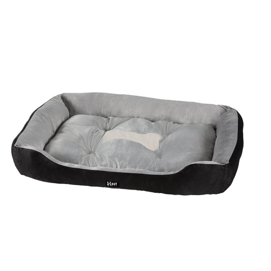 i.Pet Pet Bed Dog Cat Calming Soft Sleeping Comfy Plush Mat Cave Washable Black - SEKSI