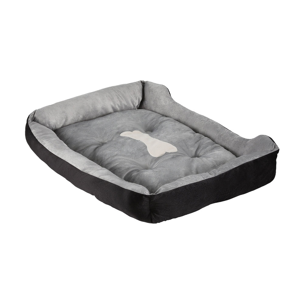 i.Pet Pet Bed Dog Cat Calming Soft Sleeping Comfy Plush Mat Cave Washable Black - SEKSI